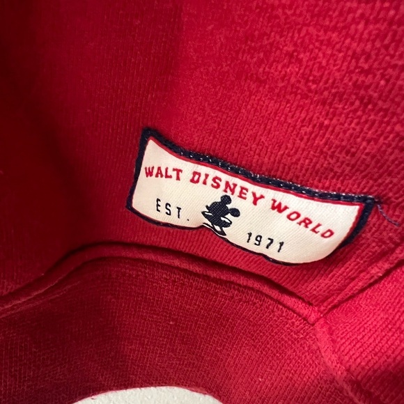 Disney Red Hoodie Sweater, adult small, Mickey Mouse, EUC, Epcot, classic - Picture 7 of 7